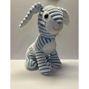 Hug & Luv Large 15" Easter Bunny Rabbit White Blue Striped Soft Plush Toy